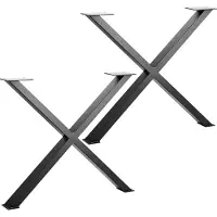 Sotech 1 Paar Tafelonderstel X-vorm zwart mat Profiel 80 x 40 mm Hoogte: 710 mm Diepte 820 mm Bankonderstel industrieel design Tafelonderstel van