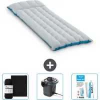 Intex Campingmat - 1-Persoons - 67 x 184 x 17 cm - Blauw - Inclusief Hoeslaken - Pomp en Reparatieset