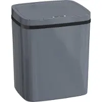HOMCOM Sensorprullenbak 15L, automatische prullenbak met twee openningsmodi, grijs