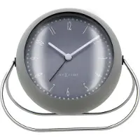 Nextime Tafelwekker 14x12x8cm - Stil - Grijs - Metaal - 'Bubble Alarm Clock'
