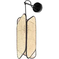 LUCANDE Bassiola wandlamp met bamboe kap