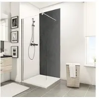 Schulte achterwand - Decor - steen antraciet - 100x210 - zelf inkortbaar - wanddecoratie - muurdecoratie - badkamer wandpanelen - muurbekleding