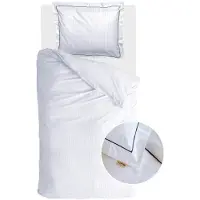 Walra Dekbedovertrek Subtile Stripe Wit Antraciet Satijn-140 x 200 / 220 cm | 1-Persoons