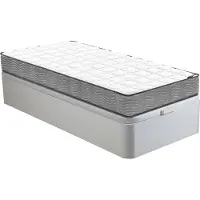 Vente-unique Set 90 x 190 cm bedbodem met opbergruimte, wit + matras met pocketveren, dikte 19 cm - KIJAL van YSMÉE
