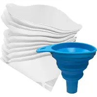 MMOBIEL Silicone Funnel trechter + Roestvrij staal Resin Filter Cup + 100 Pack Filter