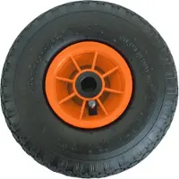 Baumarktplus Zakkenwagenwiel Pneumatisch wiel 260x85 mm 3,00-4 75 mm gecentreerde naaf Ø 20 mm oranje robuust 4 PR stof