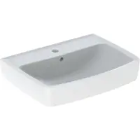 Geberit Bastia Wastafel Square - 55cm - kraangat - overloop - wit 501.970.00.1