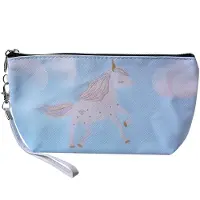 Juleeze Toilettas Dames 23x13 cm Blauw Polyester Eenhoorn