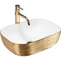 REA Opzetwastafel Belinda White Gold Brush