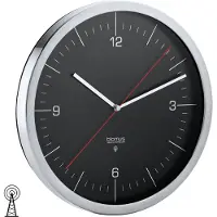 Blomus CRONO M, Wandklok, Radio-gestuurd, Rond, Zwart, Kunststof, RVS, CRONO