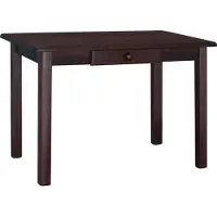 Koma Tools Tafel met lade, gemaakt van massief grenenhout, in de kleur notenhout, afmetingen 130 x 70 cm