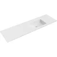 Mexen Otis inbouwwastafel rechts 161 x 46,5 cm, wit mat - 25181601P