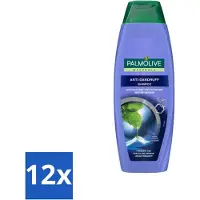Palmolive 12 x Shampoo Anti-Roos 350 ml - Anti-roos Shampoo - Wilde Munt Shampoo - Roosvoorkomend Shampoo - Gezonde Hoofdhuid - Verfrissend Haar