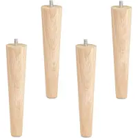 Sotech Set van 4 meubelpoten eiken ruw, H 200 mm / conisch Ø 45/25 mm met M8 draadstang van