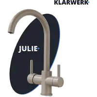 KLARWERK JULIE | Premium kraan in beige zandkleur voor drinkwater | RVS kraan voor osmosewater in de keuken | Mengkraan - 360 graden | Filter met 3 aansluitingen