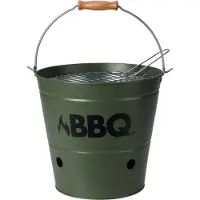 Bbq collection Barbecue emmer BBQ 26 cm olijfgroen