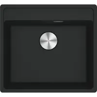 Franke Maris vlakke spoelbak, Fragranit wasbak MRG 210-52 A, BlackMatt, met drukknop, roestvrij staal, vanaf 60 cm. Artikelnummer: 135.0682.