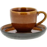 Bitz espressokop met schotel 7 cl Amber-zwart