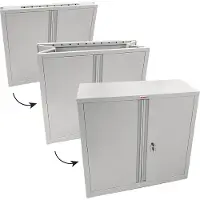 Phoenix Stalen kast, 2 deuren, 204 liter, met sleutel, grijs/grijs