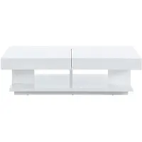 Vente-unique Salontafel ARAMIS met opbergruimte - Wit gelakt MDF