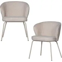 Woood Admit Eetkamerstoelen - Polyester - Pebble - Set van 2