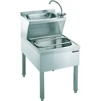 Bartscher Handwasbak- uitstortbak , RVS, 51(b)x85(h)x70(d)cm, met mengkraan en rooster