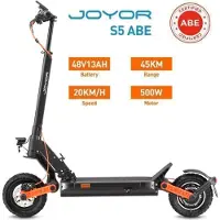 JOYOR Elektrische scooter S5 met ABE-certificaat - Vermogen 500W, batterij 48V 13AH, actieradius 45 km, schijfremmen - zwart
