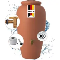 Graf GARANTIA amfoor compleet SET 300 L terracotta incl. kunststof uitloopkraan en regenpijp-aansluiting
