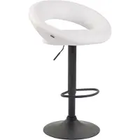 CLP Barkruk Olinda - kunstleer, zwart frame - wit