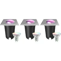 LEDVION Set van 3 LED Grondspot Buiten IP67 4.9W 230V 345Lm GU10 RGB