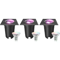 LEDVION Set van 3 LED Grondspot Buiten IP67 4.9W 230V 345Lm GU10 RGB