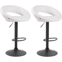 CLP 2x Barkruk Olinda - kunstleer, zwart frame - wit