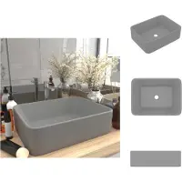 vidaXL Luxe Wasbak - Luxe Wasbakken - Keramische Wastafel - Keramische Wastafels - Wastafel 41x30x12 cm keramiek mat lichtgrijs