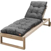 Blomster – gewatteerd kussen voor ligbed – voor tuin en strand – waterafstotend – met bevestigingslinten – donkergrijs
