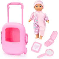 Bayer Softdoll, Pop met trolley en accessoires, speelset in roze