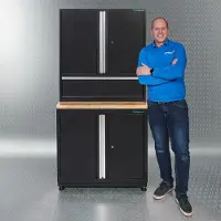 Datona PREMIUM werkbank met eiken werkblad 92 cm breed