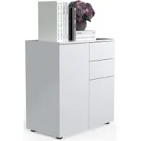 VCM Dalosa ladekast, 4 vakken &amp; 2 laden, deur, B 700 x D 390 x H 770 mm, hout, wit