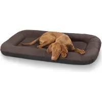 Knuffelwuff kunstleer hondenbed Jerry XL 92 x 75 bruin