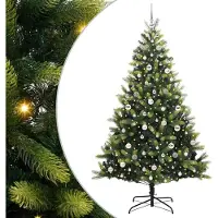 Syfax Kunstkerstboom met scharnier 300 LEDs Groen 210 cm PVC en PE