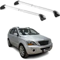Aurilis Draagbalken, basisdrager voor Kia Sorento JC, modeljaren 2002-2009, 5-deurs, aluminium, zilver, 2-delig, met ABE-certificaat