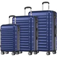 TRVLMORE Kofferset - 3 Delig - Complete Set - 38L Handbagage + 70L en 110L Ruimbagage - Blauw