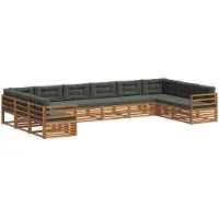 vidaXL Sofa-Sets 6 st Natuurlijk en Antraciet Massief Acacia Hout