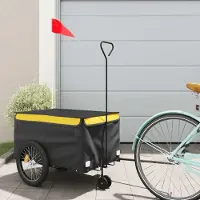 Prolenta Maison Exclusive - Fietsaanhanger, zwart en geel, 30 kg, staal