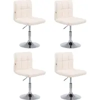 CLP 4-delige loungeset Palma V2, kunstleer. De loungefauteuils zijn in hoogte verstelbaar en draaibaar. Kleur: crème