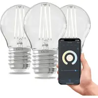 Calex Slimme LED Lamp - 3 stuka - E27 - Filament - P45 - Helder - 4.9W