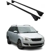 Omac Bagagedrager voor Skoda Fabia hatchback (2007-2014), metalen, zwart, 2 stuks