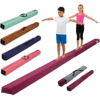 TRUTZHOLM Schwebebalken 300 cm lila klappbar auf 150 cm tragbarer Turnbalken inkl.Tragetasche