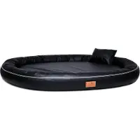 Tierlando Orthopedisch hondenbed GILBERT ORTHO, met haarbescherming, latex, kunstleer - Afmetingen: 150x110 cm | Kleur: 03 Zwart