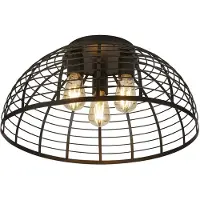 Searchlight Plafondlamp Cage II, dimbaar, Woon-/ Eetkamer, metaal, Scandinavisch, plafondlamp