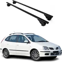 Omac Draagbalken/dakdragers voor Nissan Almera, modeljaren 1999-2009, basisdragers, metaal, zwart